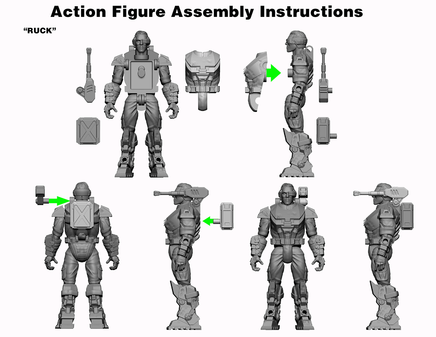 5POA Action Figures aliens Cyborg Retro science fiction Sculpts toys Zbrush