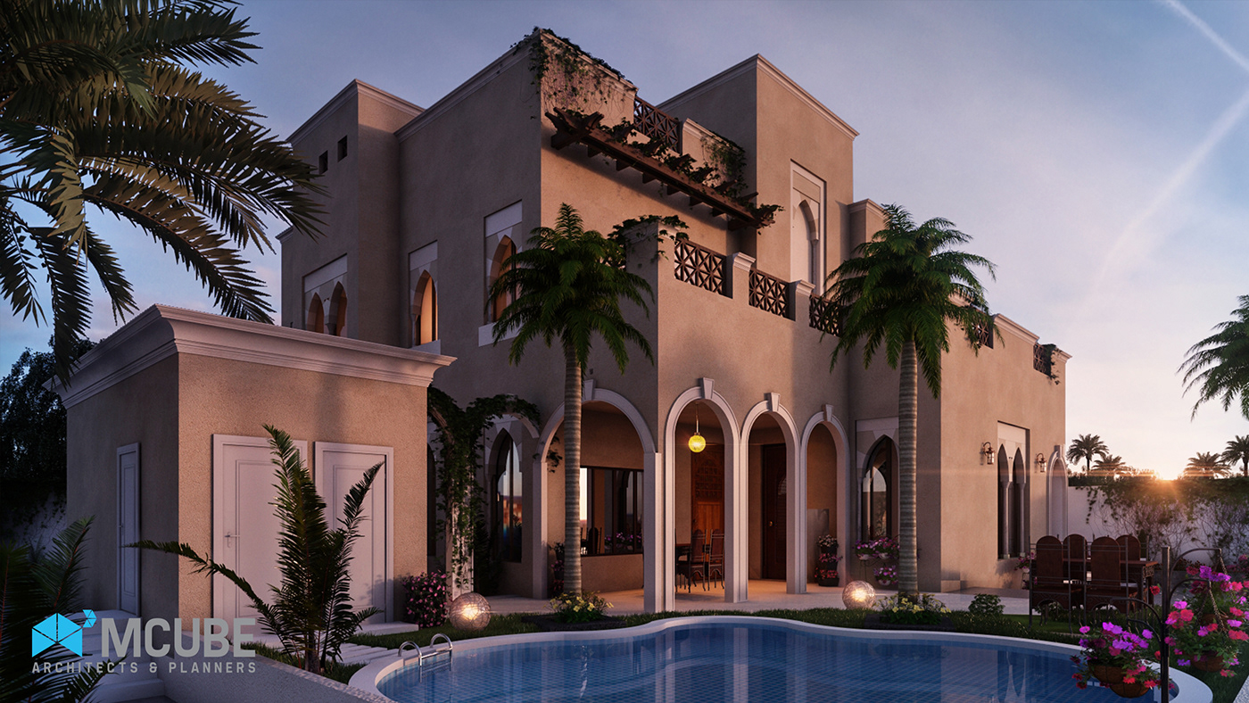 exterior design 3dsmax V-ray 3D modeling rendering design andalus visualization UAE