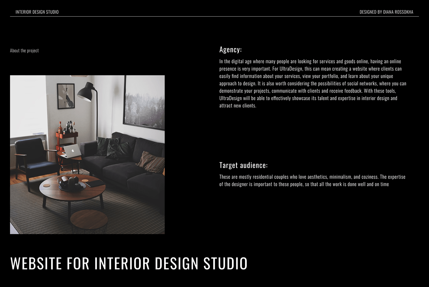 design interior design  landing page designer visualization