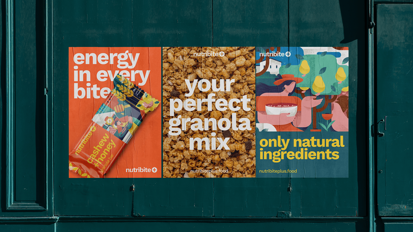 granola snack brand identity Food Packaging visual identity Illustrator