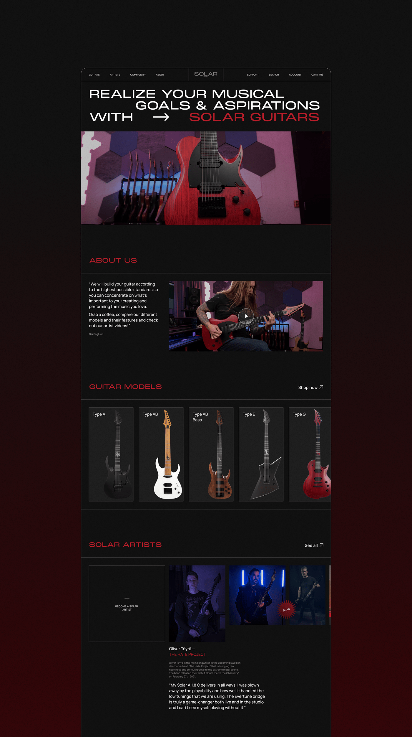 Figma guitar music redesign ui design user experience UX UI visual identity Web Design  Website