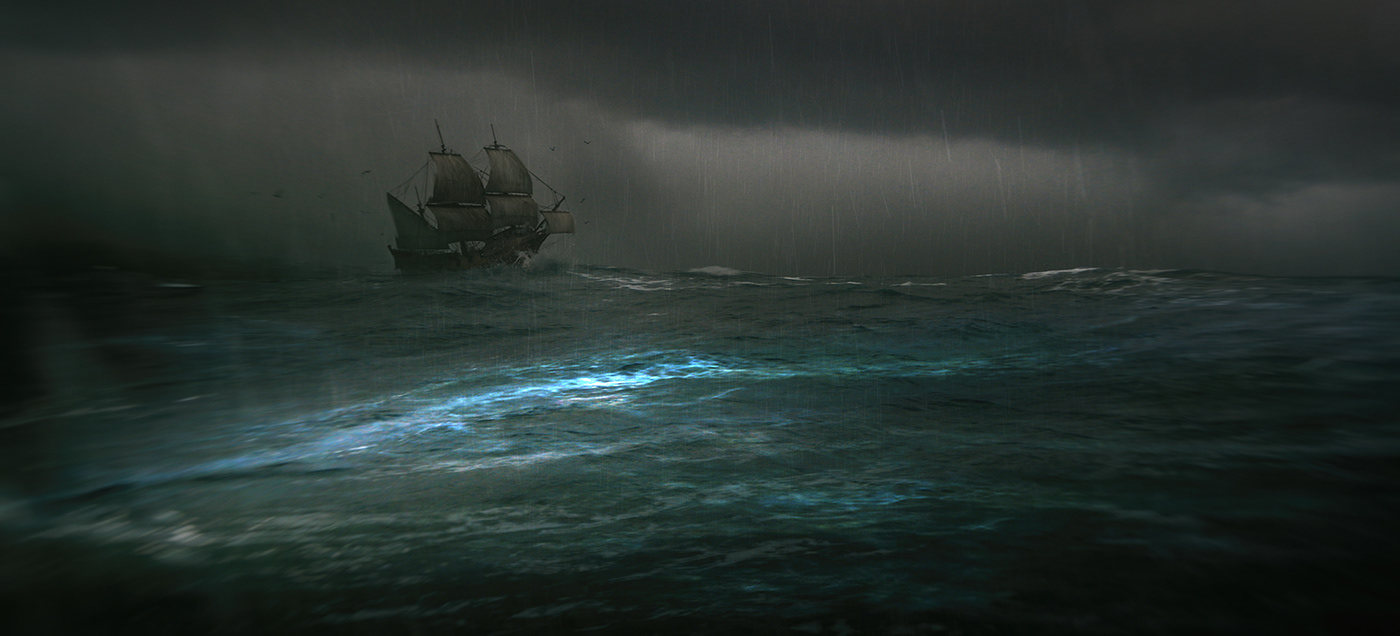 story art design Film   key-art CGI pirate dark exploration discovery