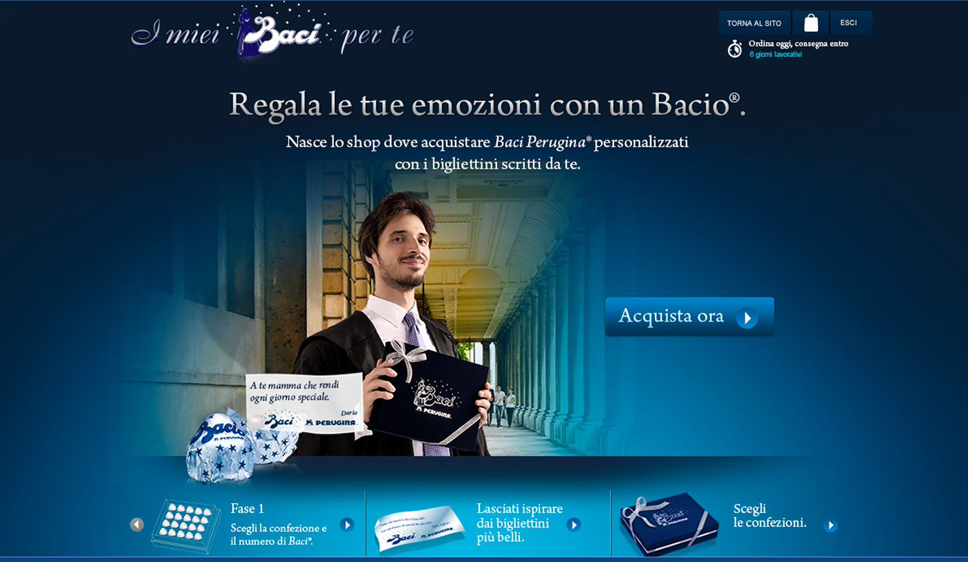 Advertising  baci perugina e-Commerce website graphic design  Photography  Web Design  Website