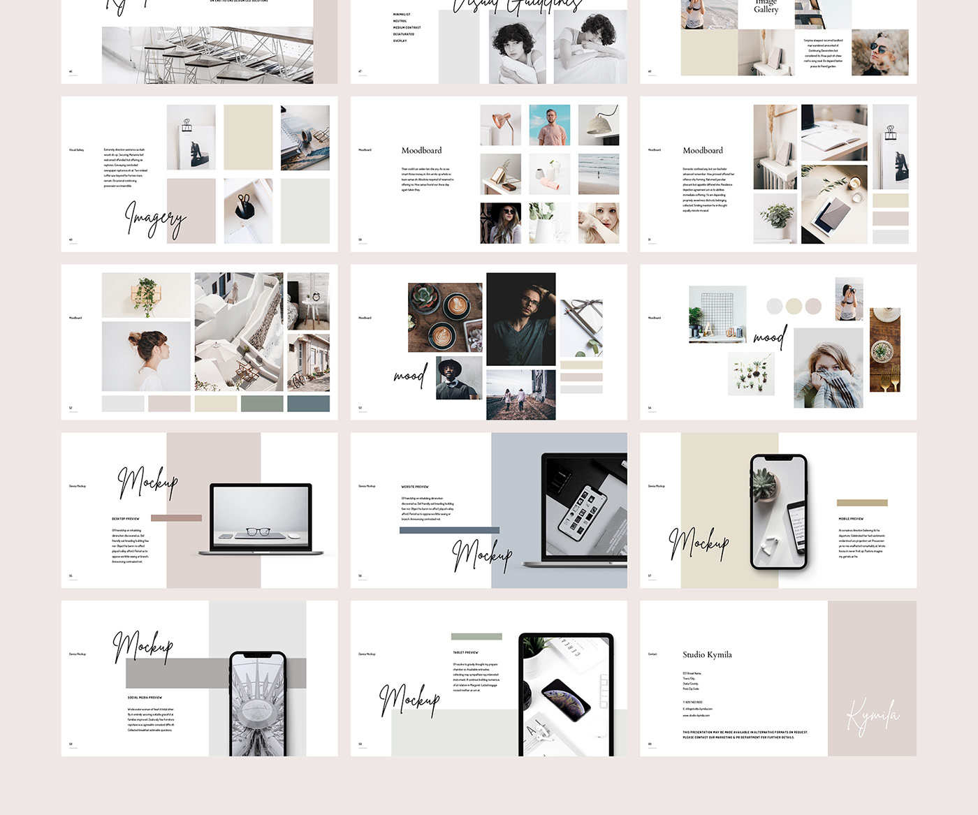 Powerpoint Keynote presentation branding  brand guidelines creative market Brand style Pitch Pack pitch deck mood board