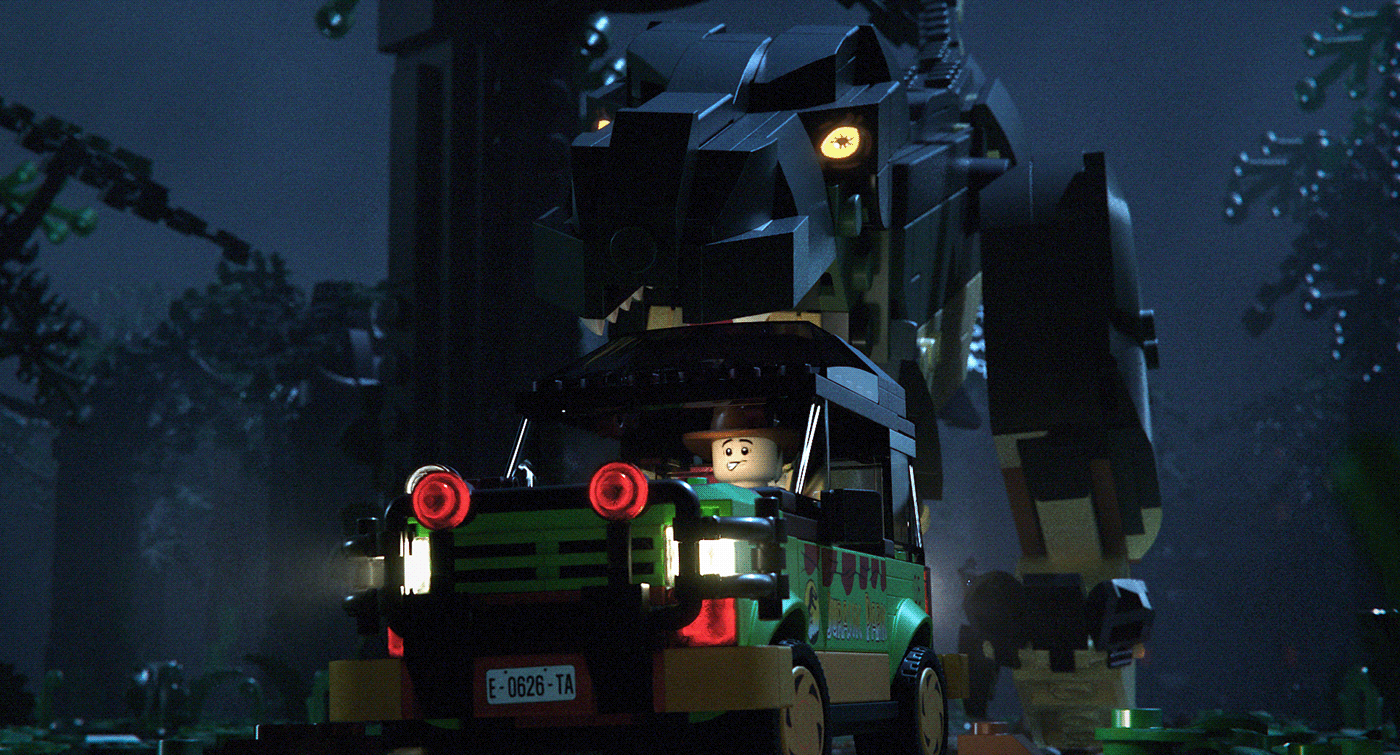 jurassic park t-rex cinema4d LEGO MECABRICKS redshift Render