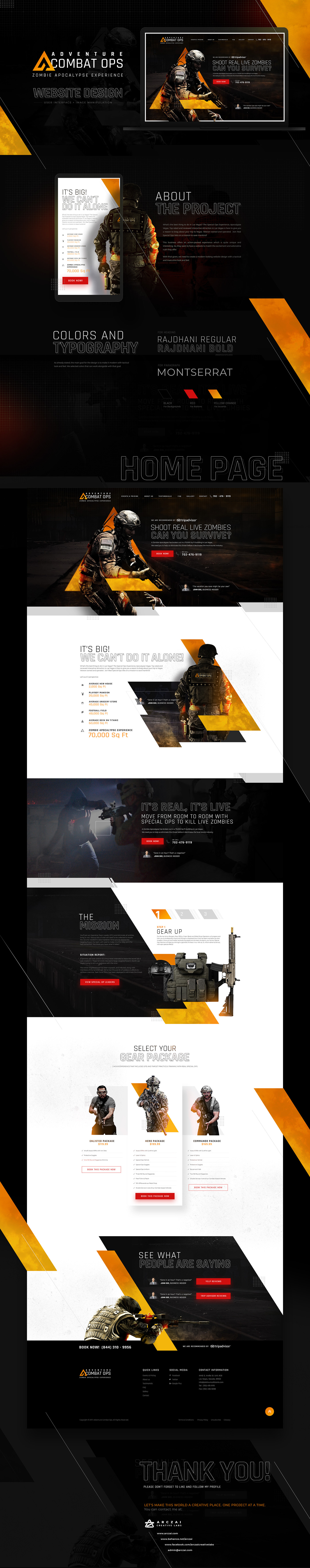 action adventure Combat dark design home page landing page masculine OPS Website