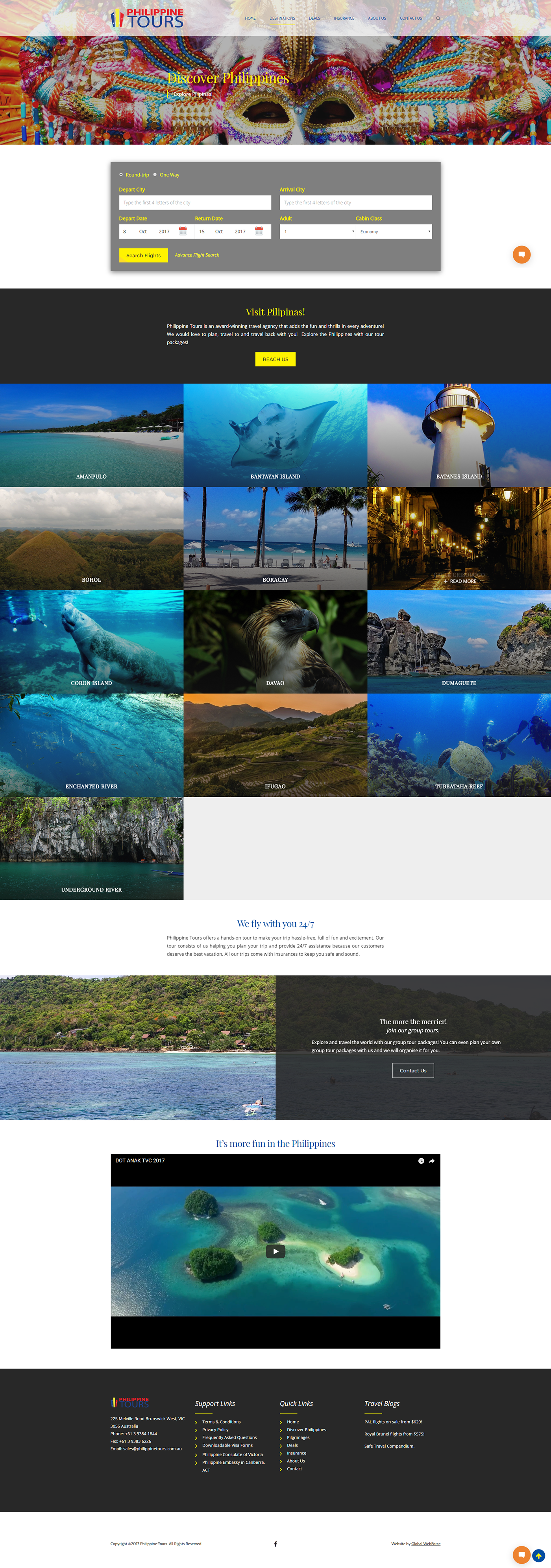 Website Design website redesign philippine tours sabre flights travel agency