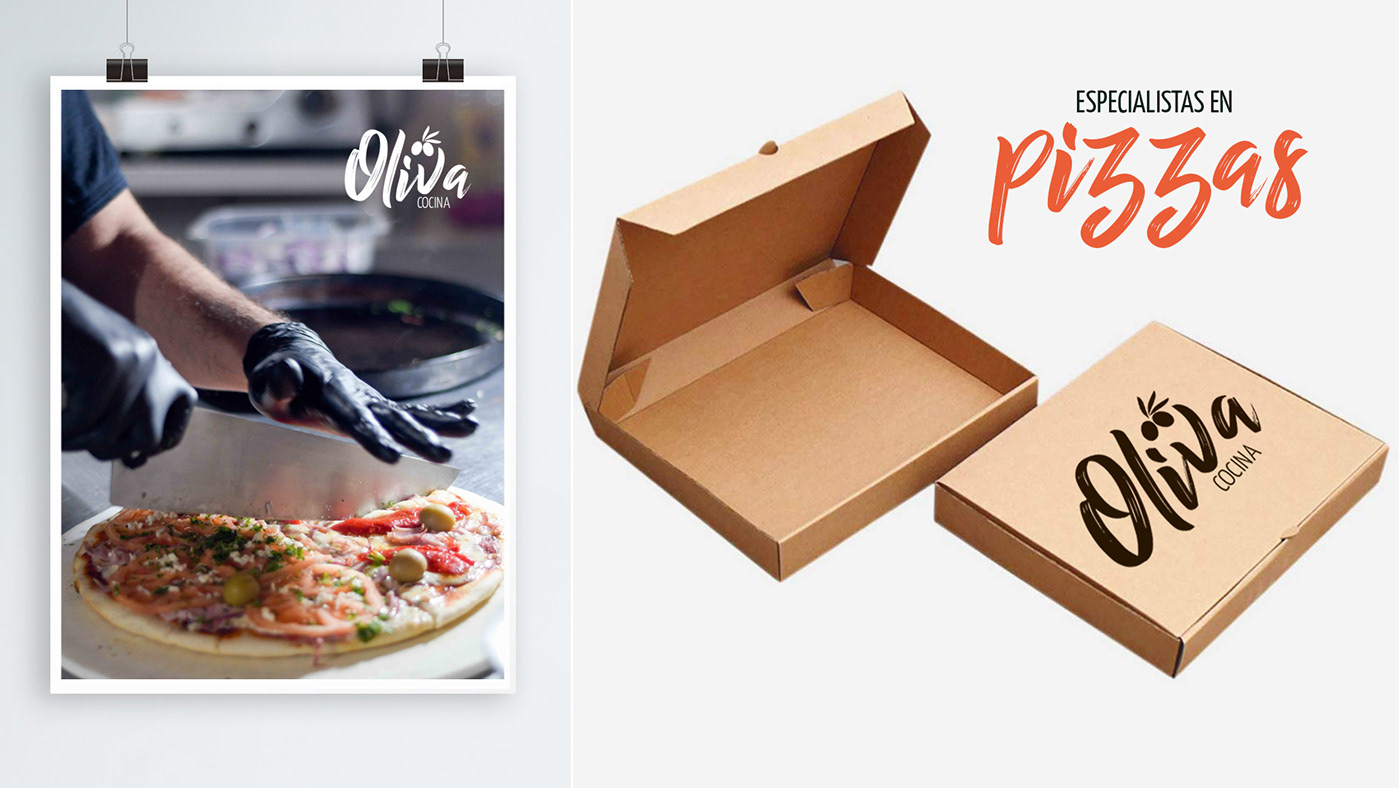 cocina gastronomia Identidad de marca marca marketing   oliva pizería Pizzas redes redes sociales