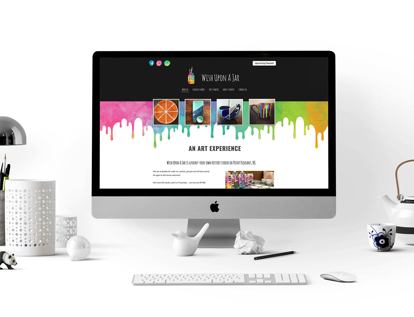 Web Design  Website webdev web dev godaddy go daddy colorful Mockup iMac branding 