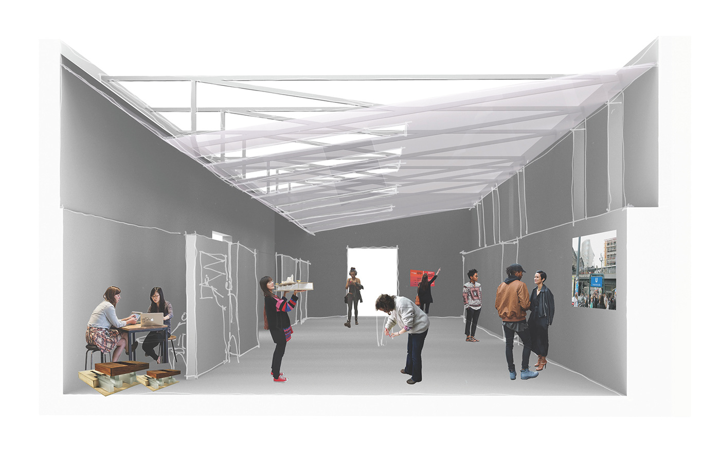 renovation rendering diagrams conceptual museum adaptive reuse Urban University academic design