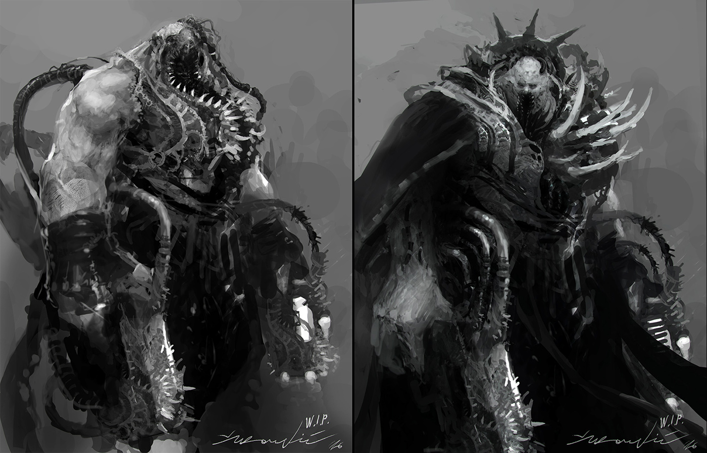 creature Character sketches sketch work in progress wip fantasy monster mecha Mischief
