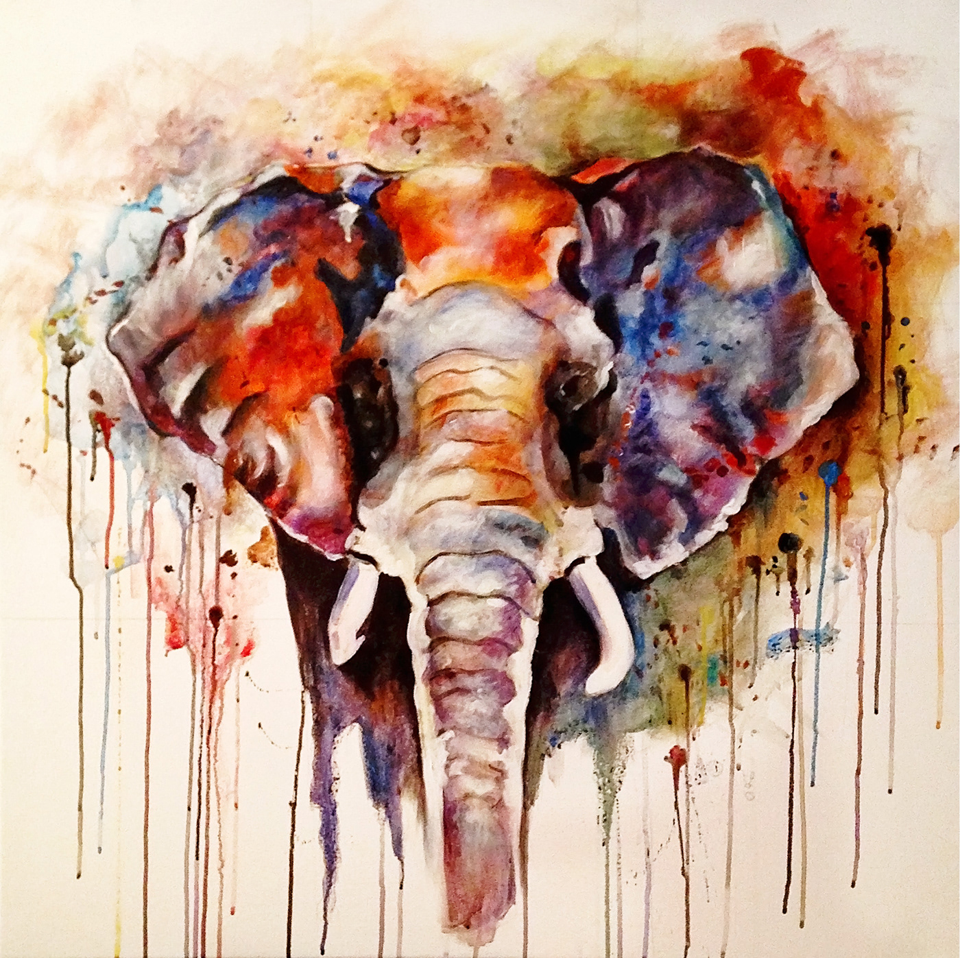 elephant painting Fine art by Olga Sinchevici