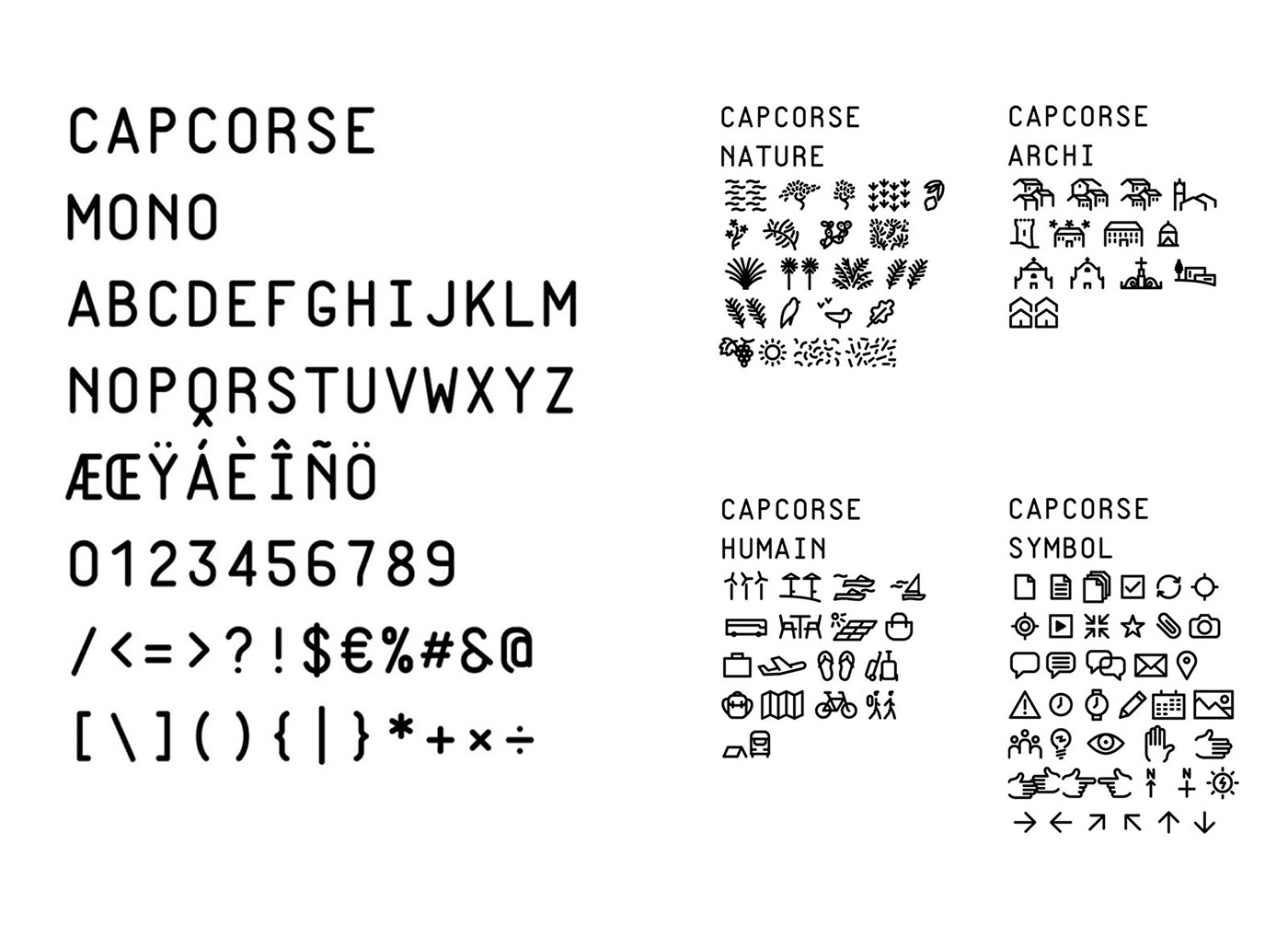 flat design custom type pictograms Landscape brand identity corse corsica graphic design  typography  