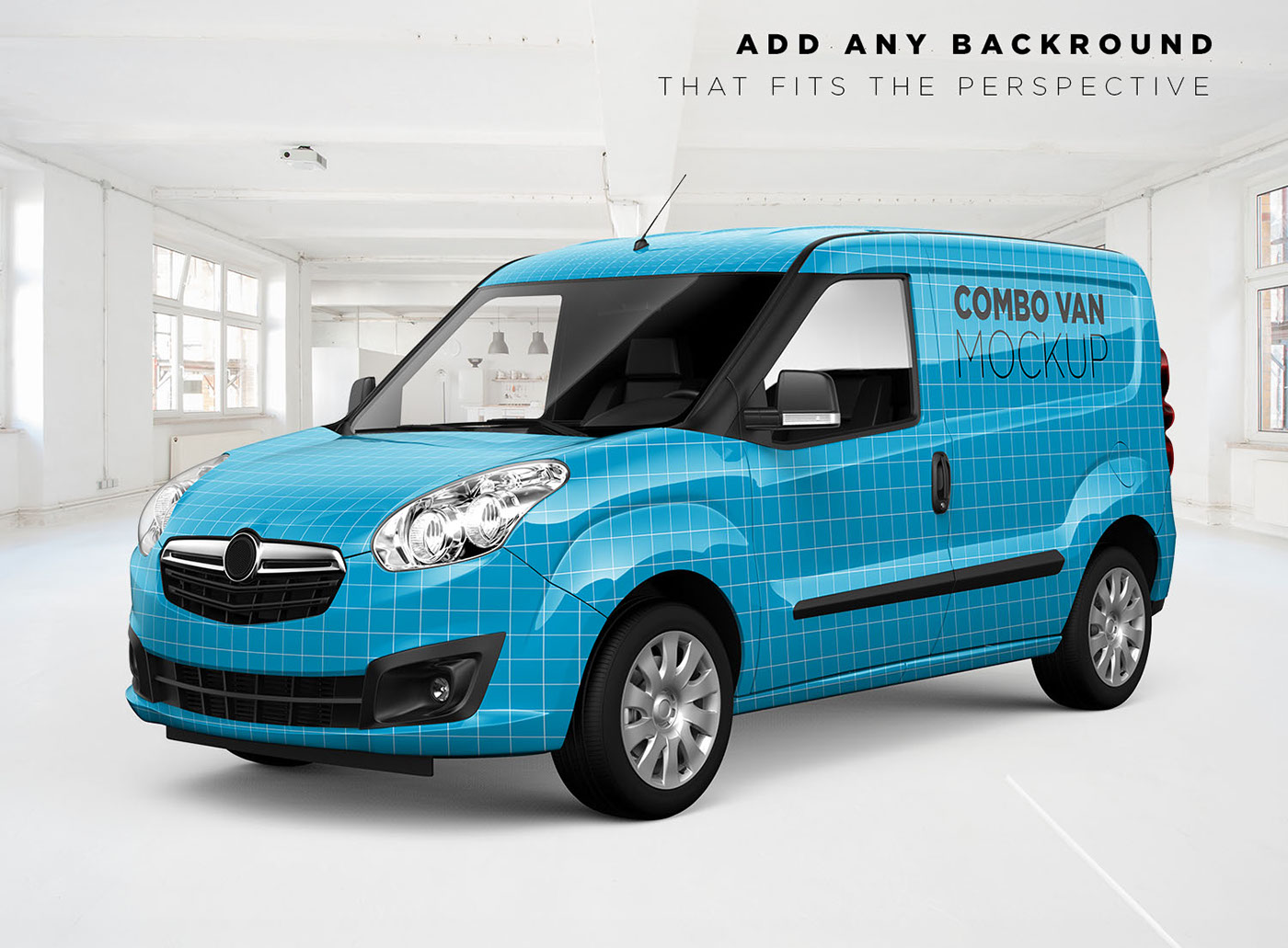 car Van Wrap Mockup template advertise panel business Truck branding 