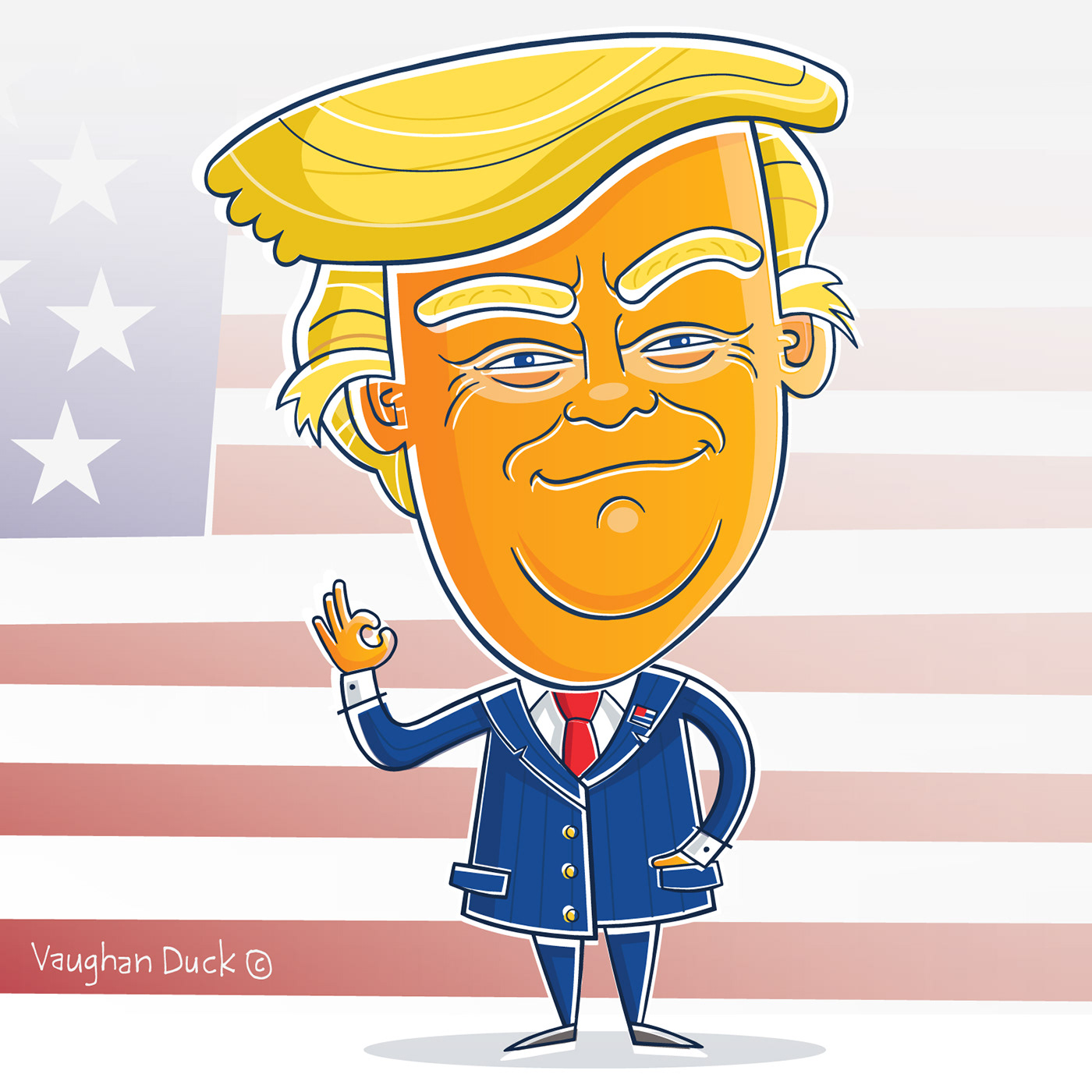 Creating a cartoon of Donald Trump – Vaughan Duck