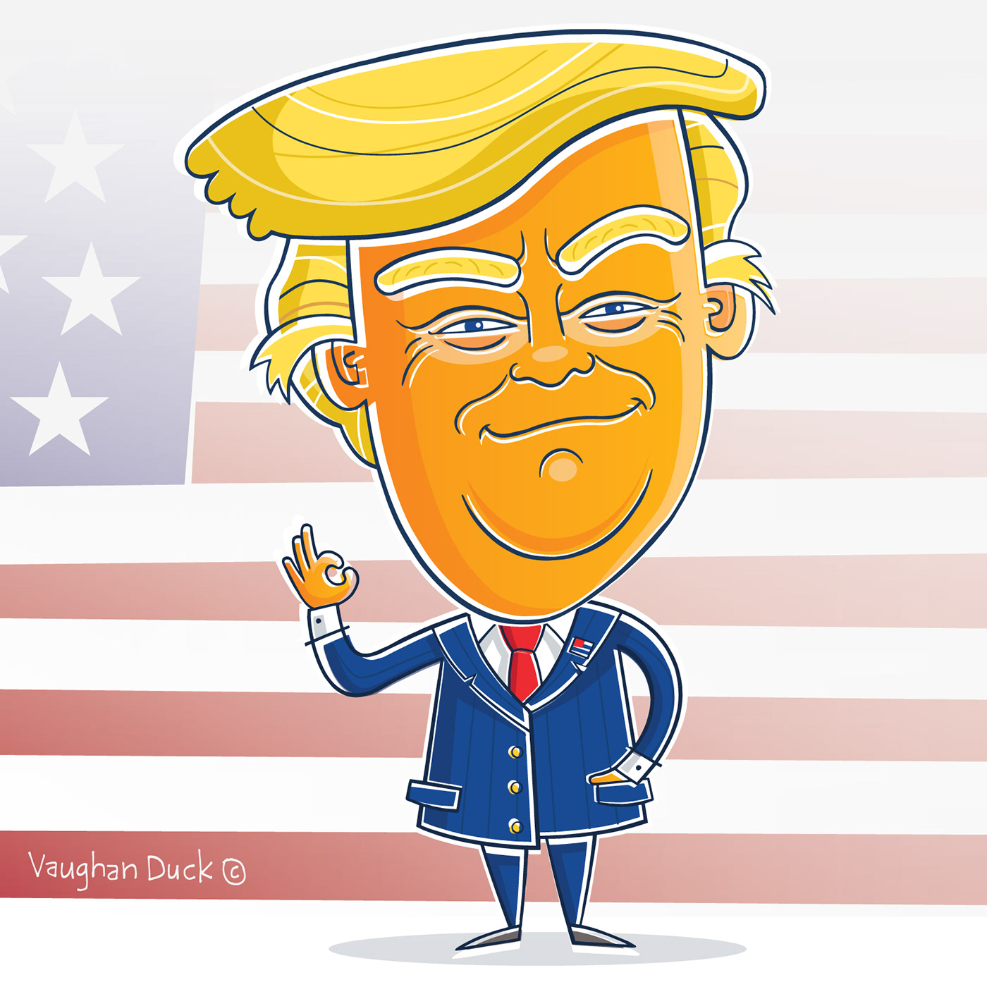 Donald Trump Trump presendent usa stars and stripes POTUS caricature   cartoon