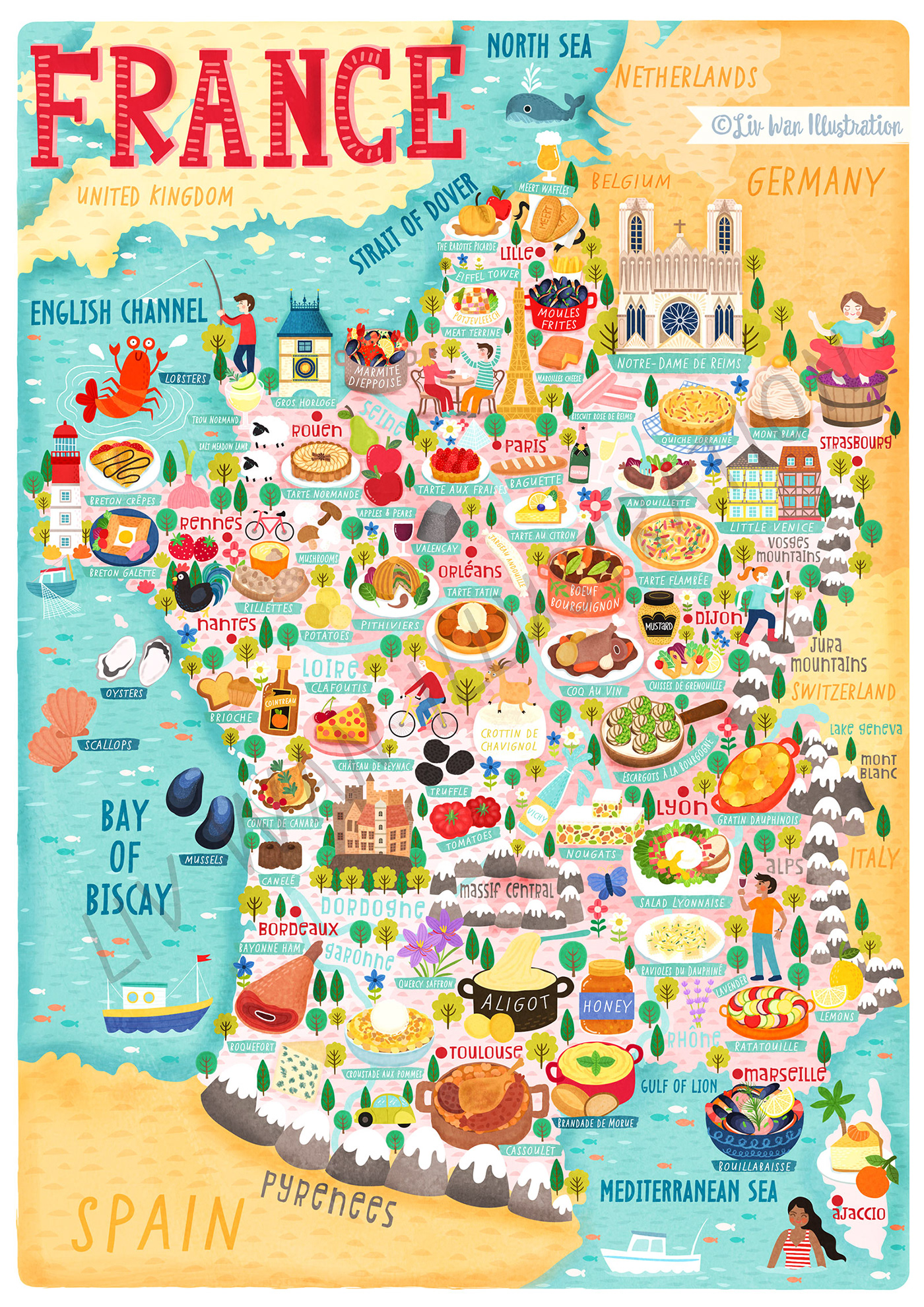 Map Of France Illustration Behance