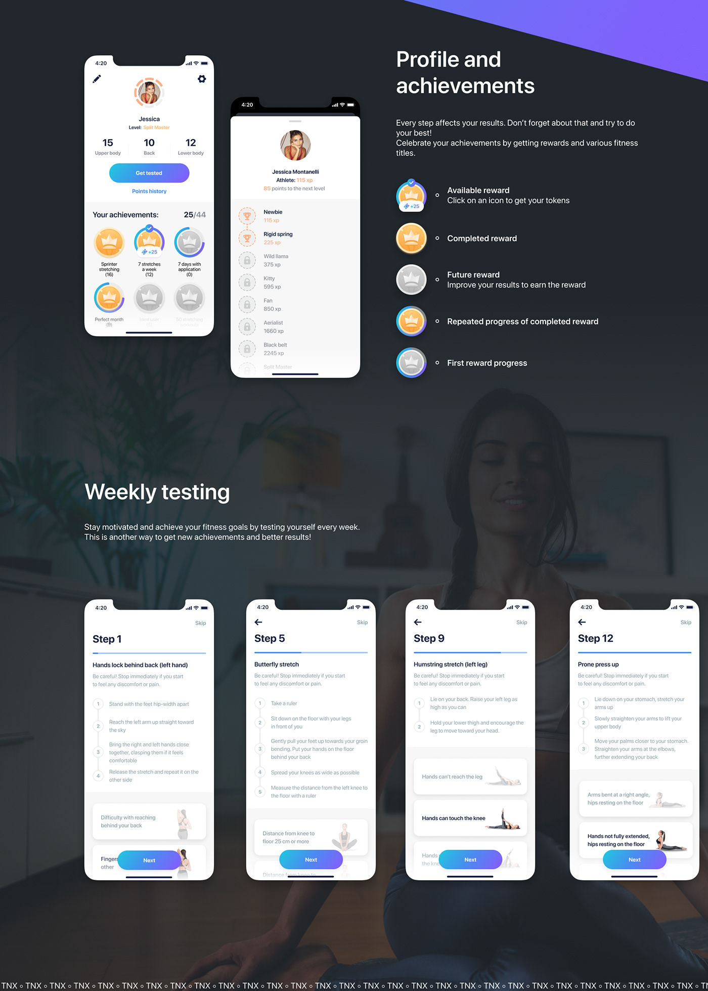 app fitness sport Stretching Awards ios trening UI ux workout