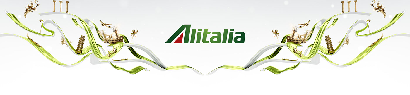 3D Airlines Alitalia animation  c4d Fashion  green intro motion design octanerender  