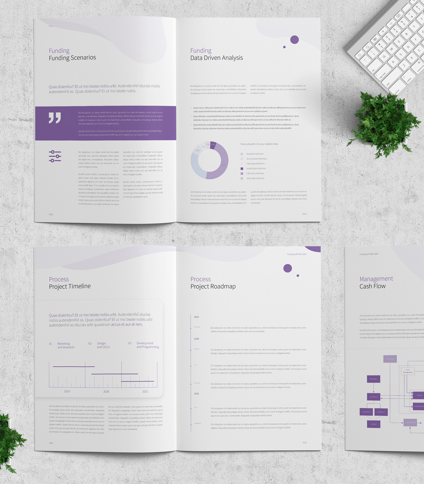 business clean corporate design minmal paper pitch Proposal Startup White