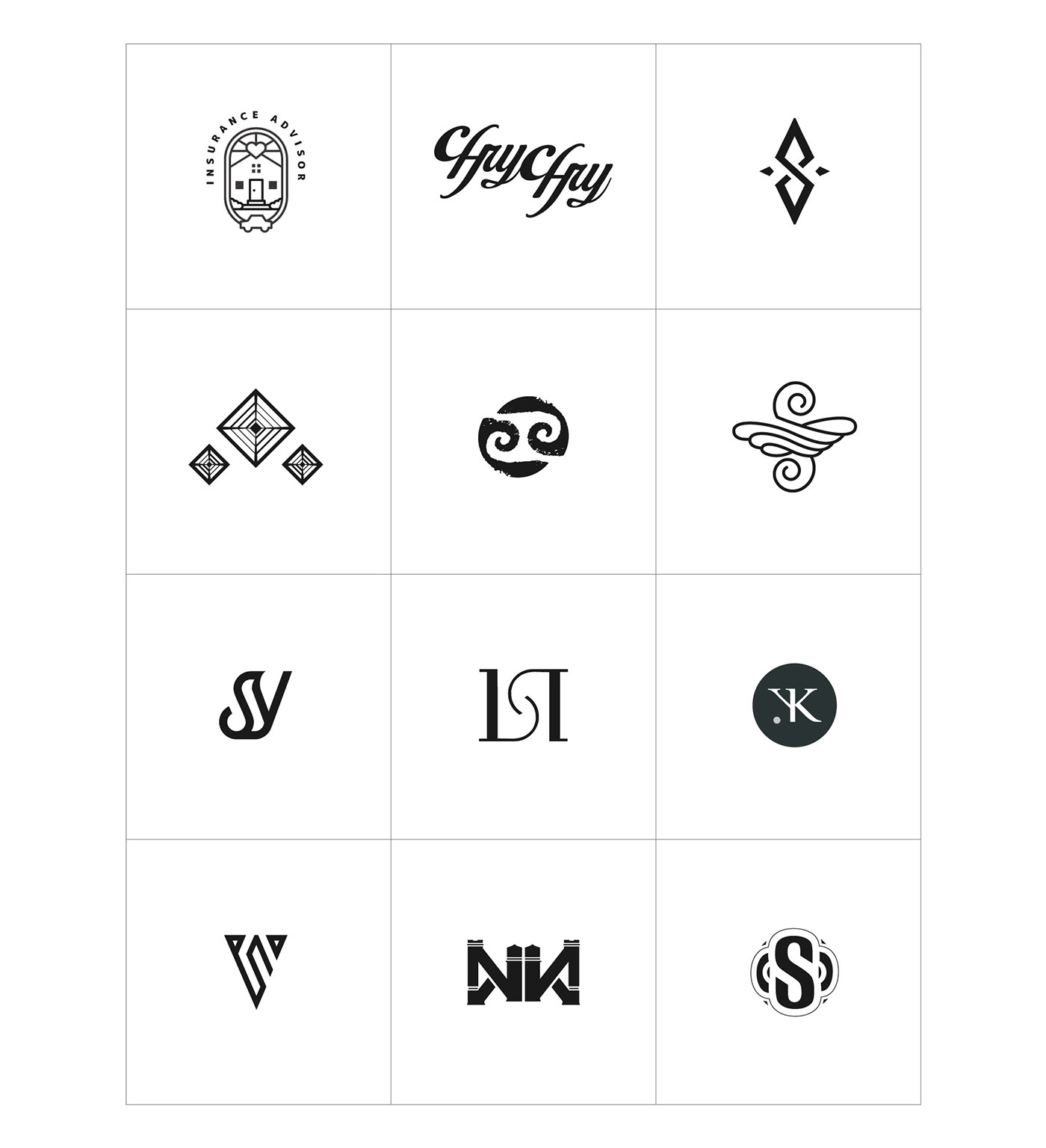 logos FLAT IGONS icons Illustrator lettering marks monograms symbols behance.net interaction