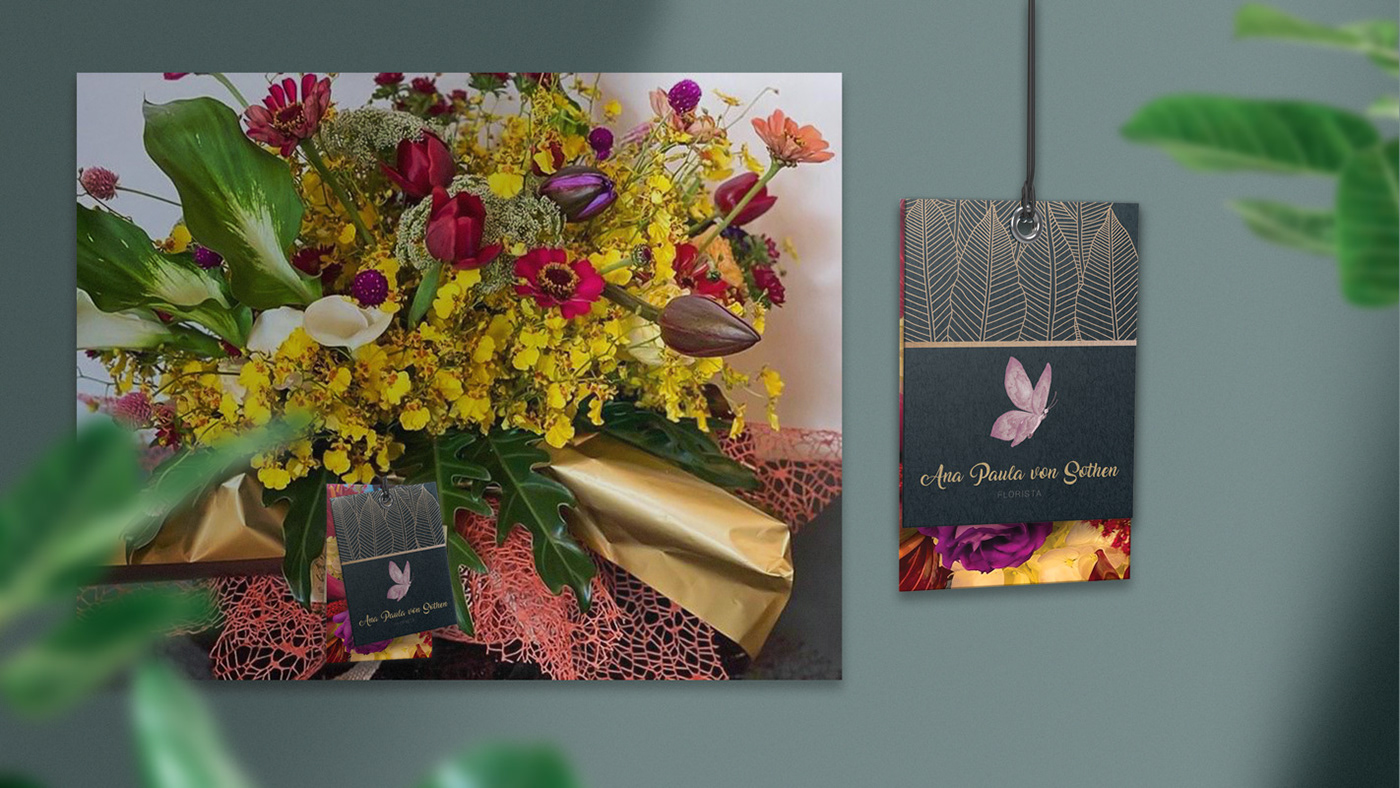 business business card cartão de visitas cycero designer Flores florista hangtag