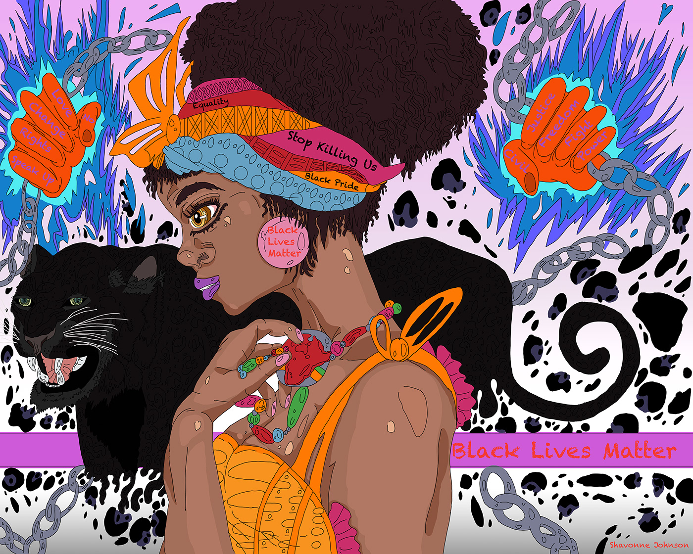 african american Black History black power black woman chains Civil Rights Digital Art  ILLUSTRATION  africanamerican Black Lives Matter
