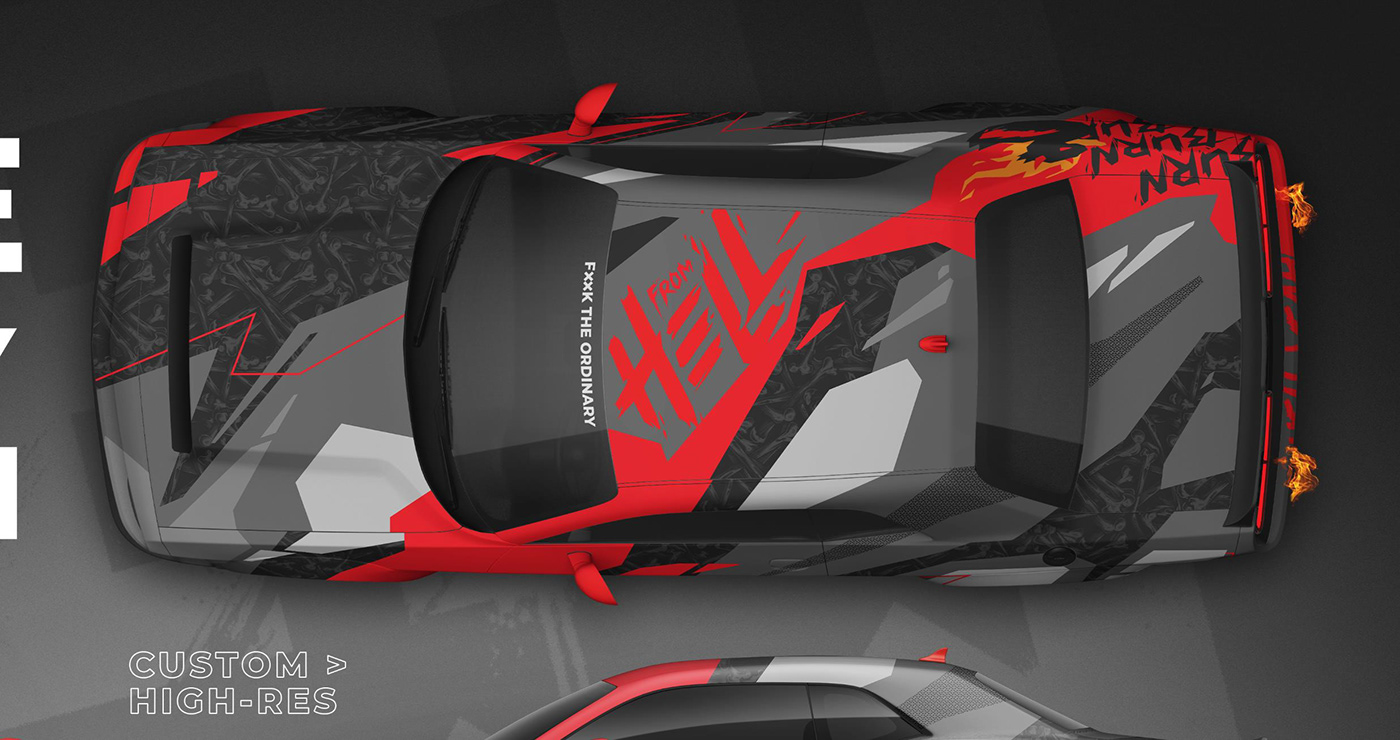 automotive   burn camouflage car design challenger concept dodge hell livery design Motorsport