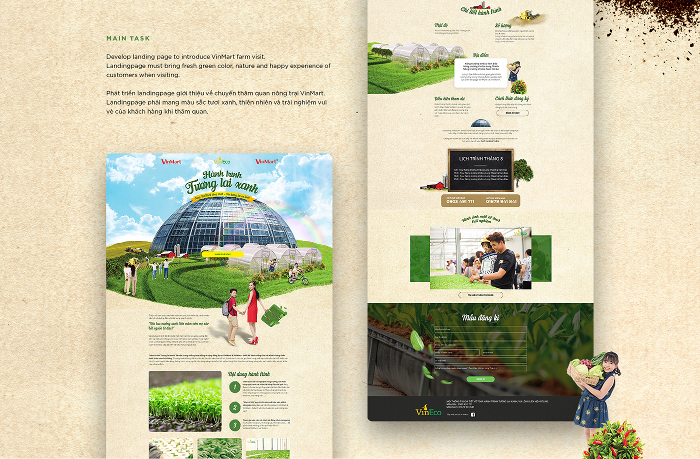 design landingpage Nature onepage UI uiux Vinmart Web Web Design  Website