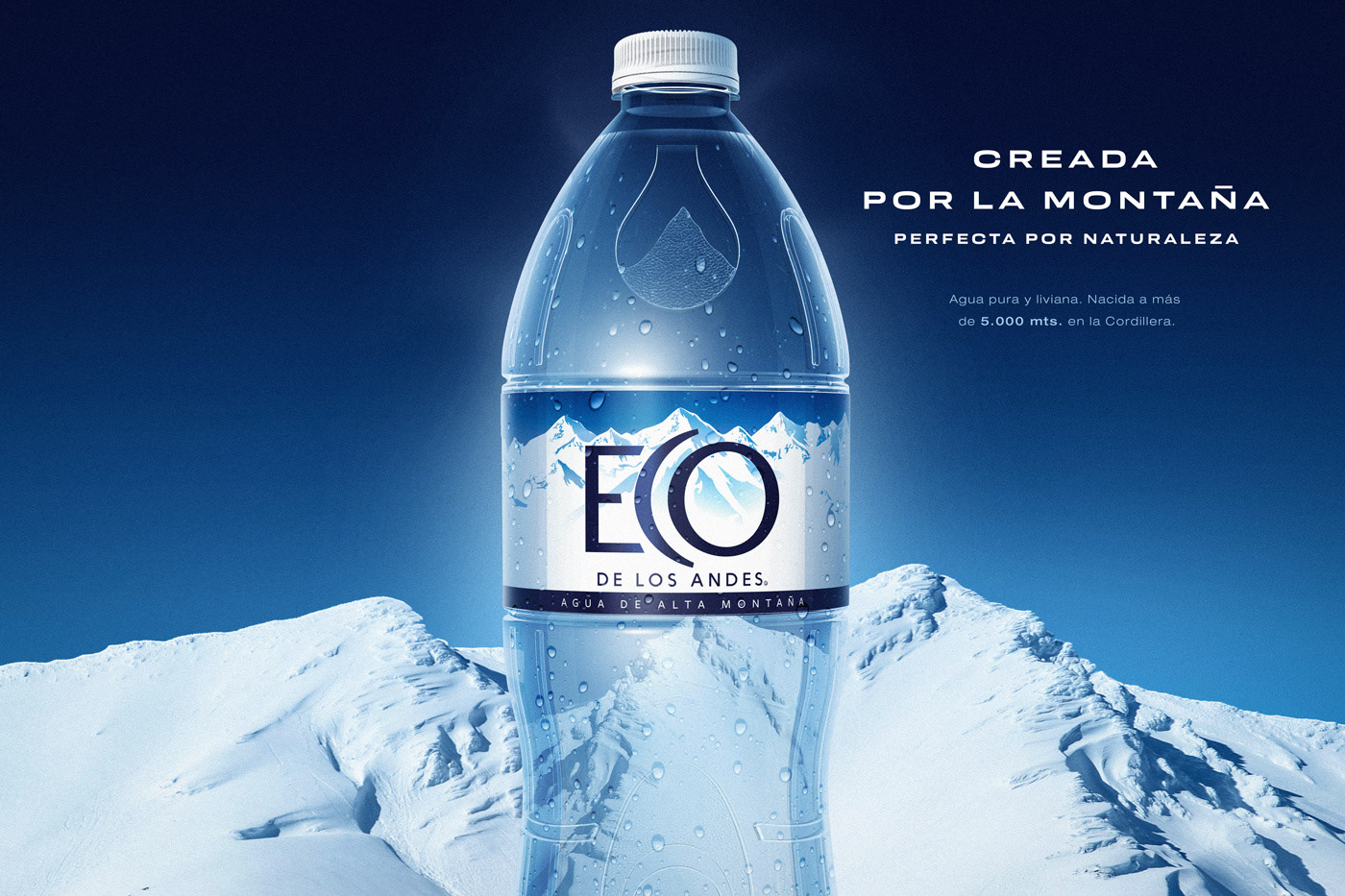 agua argentina Cordillera ECO de los Andes nestle nestle waters retoque digital retoque fotográfico water botella