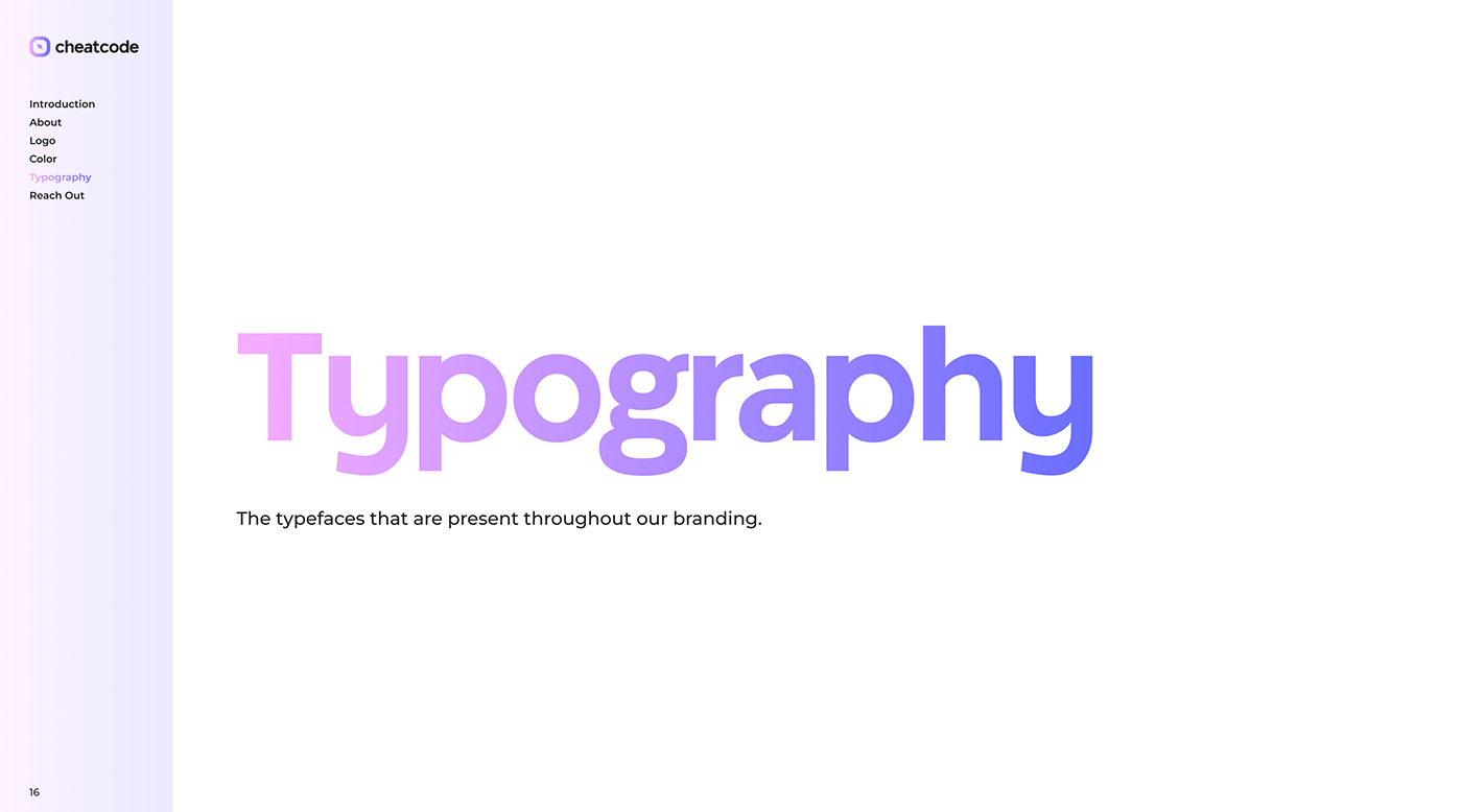Our typography, the typefaces that are present throughout our branding.