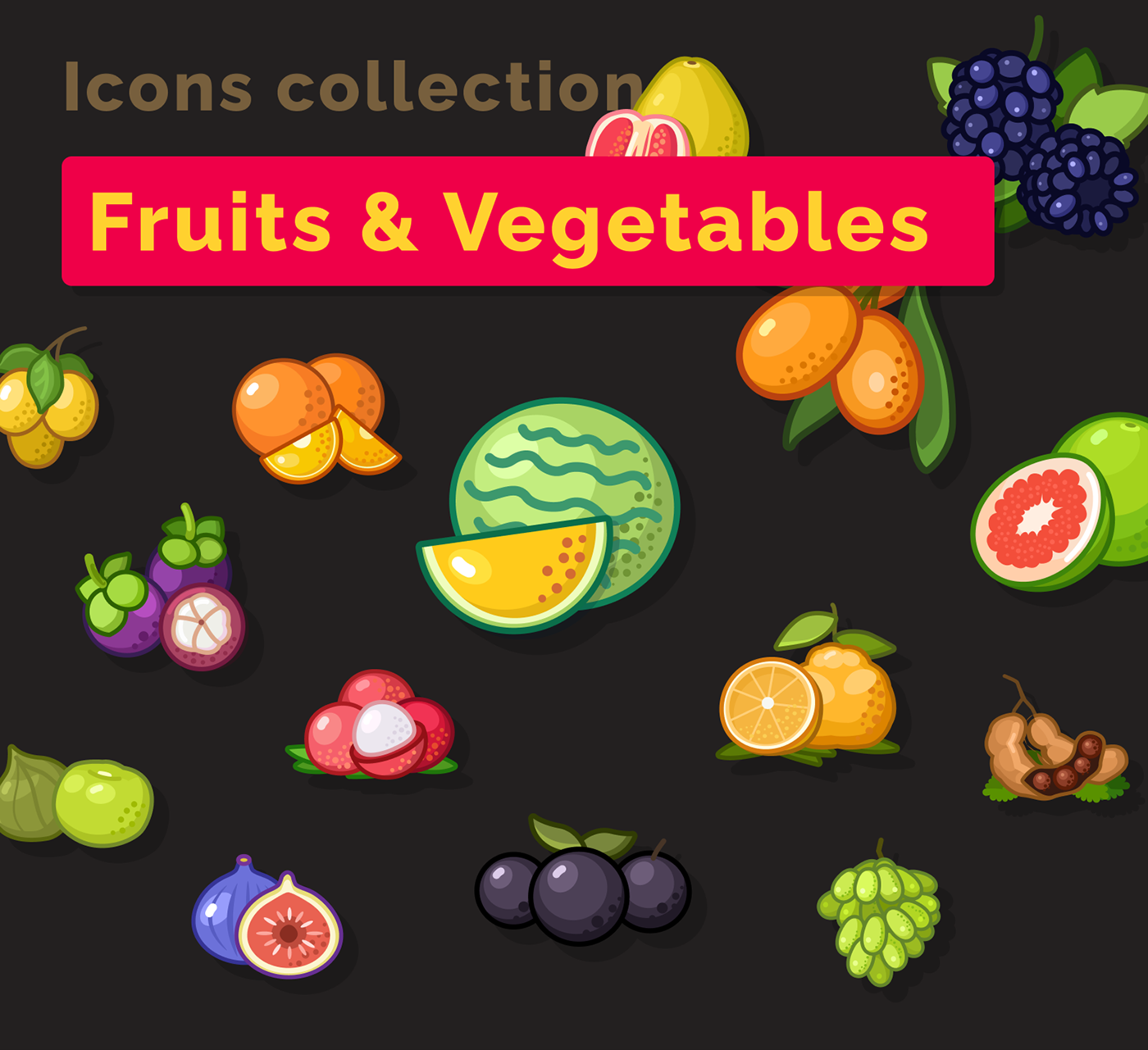 custonicons figmadesign foodicons fresh fruits Icondesign icons uidesign vectordesign vegetables