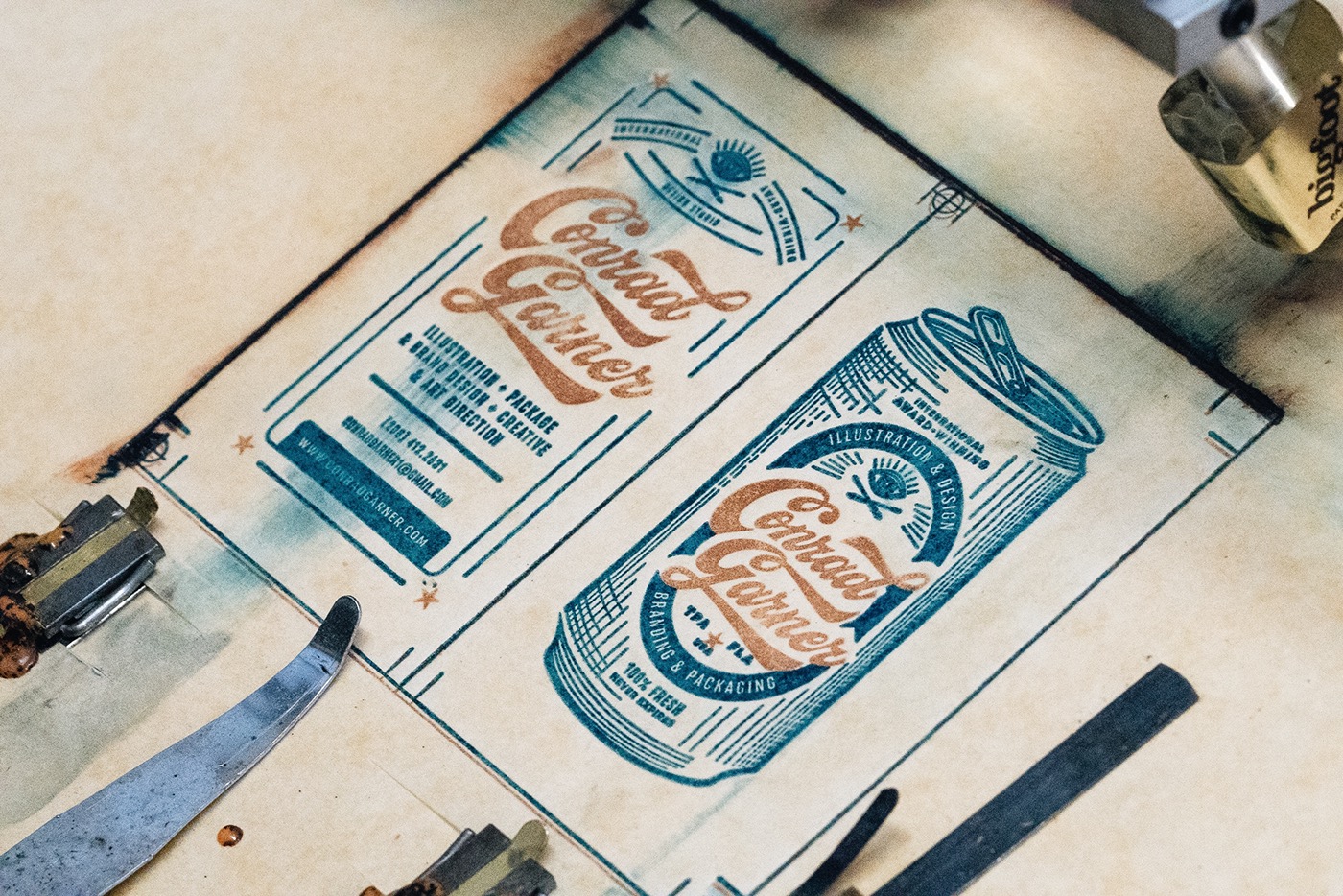 brand business card identity design Packaging florida tampa letterpress vintage can