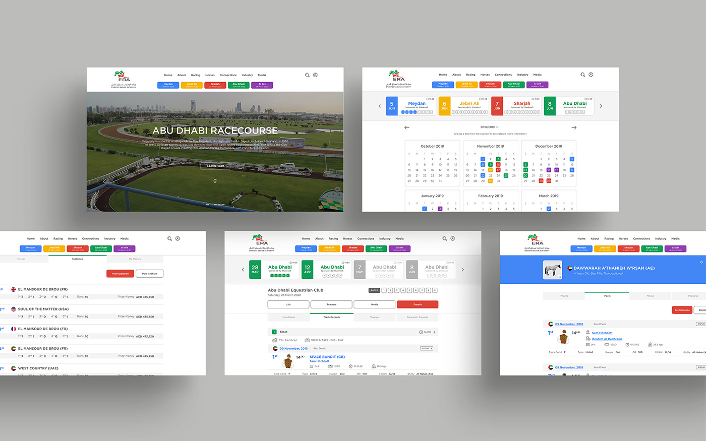 app Emirates Racing Authority era horse Horse racing Mobile app UI ux Website