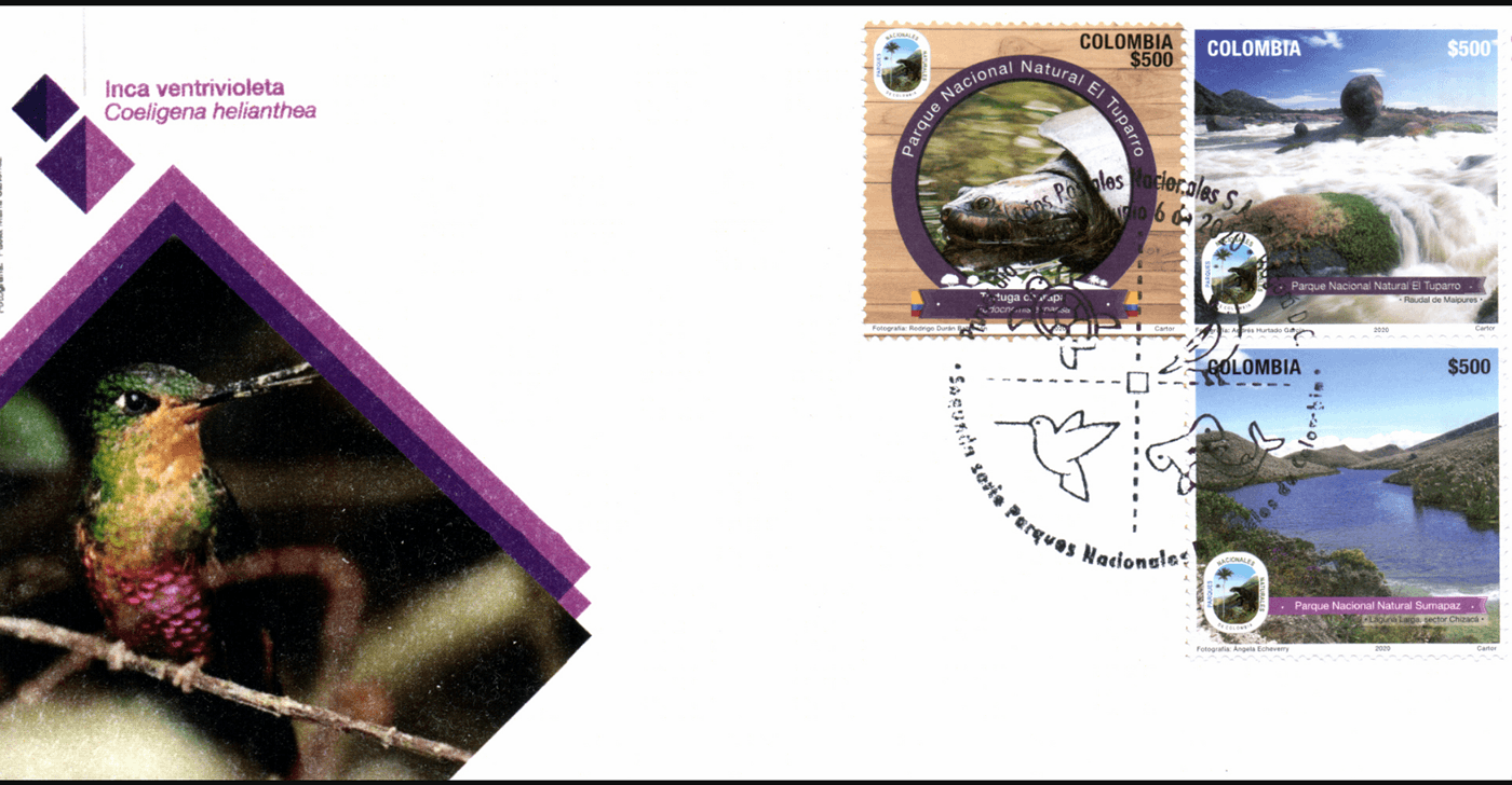 Photography  filatelia Philately Postage stamp animals protected areas colombia Conservation Area estampilla