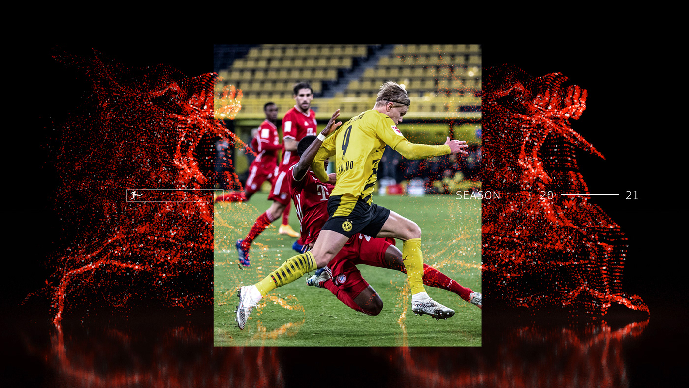 bundesliga football houdini mixed media simulation soccer Sports Branding Sports Design trailer type design