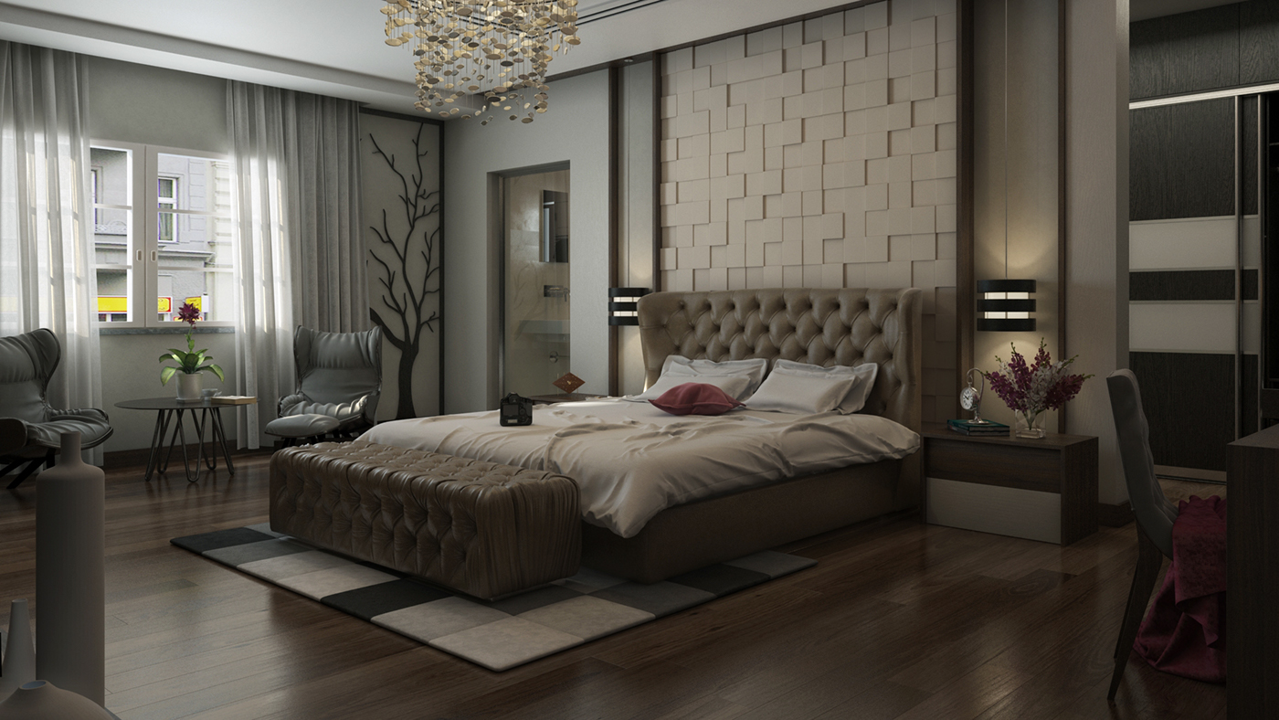 bedroom modern design 3D decoration