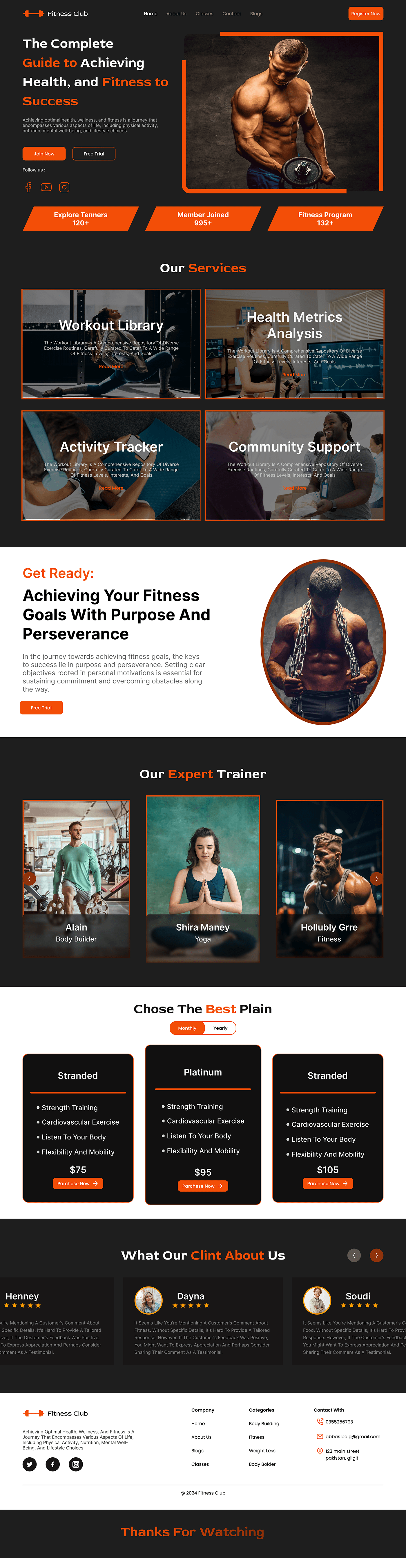 UI/UX Figma ui design landing page Web Design  user experience gym fitness Health workout