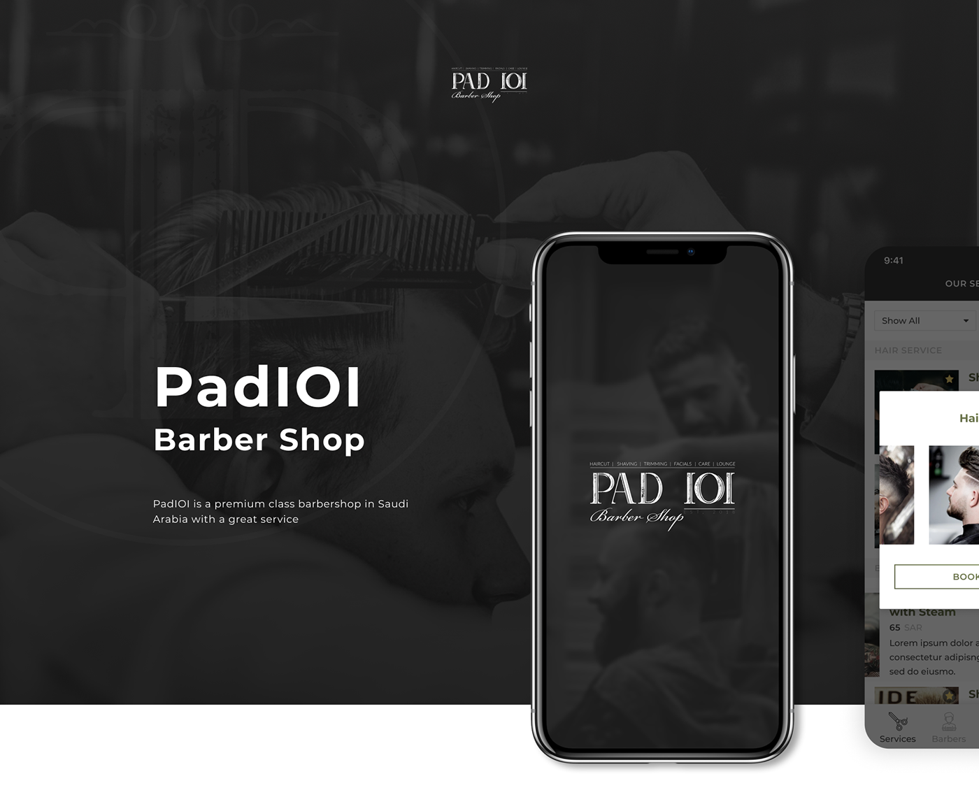 app UI ux design android ios Interface barbershop Booking