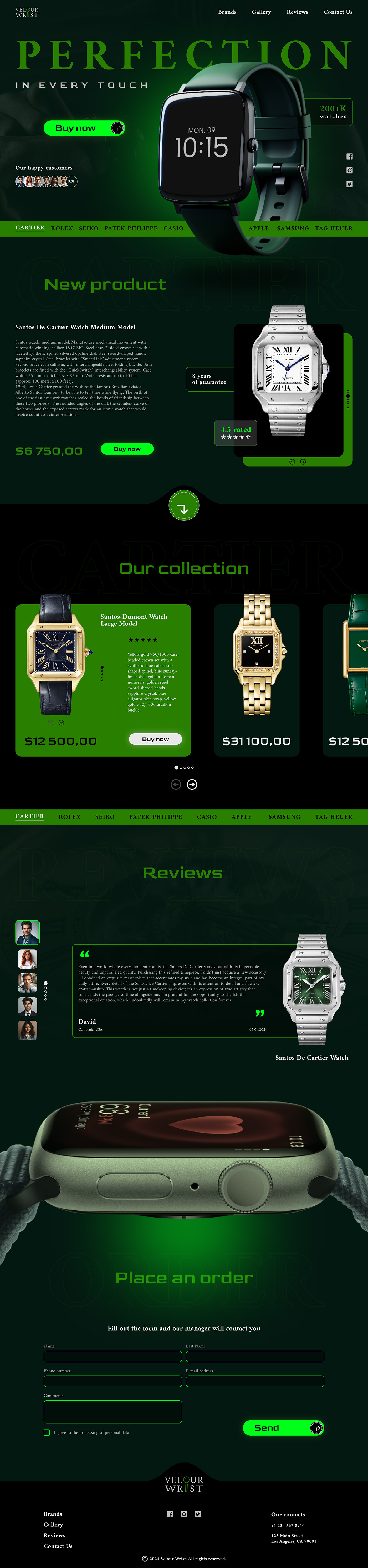 landing page Web Design  Website UI/UX watch clock Watches luxury Case Study