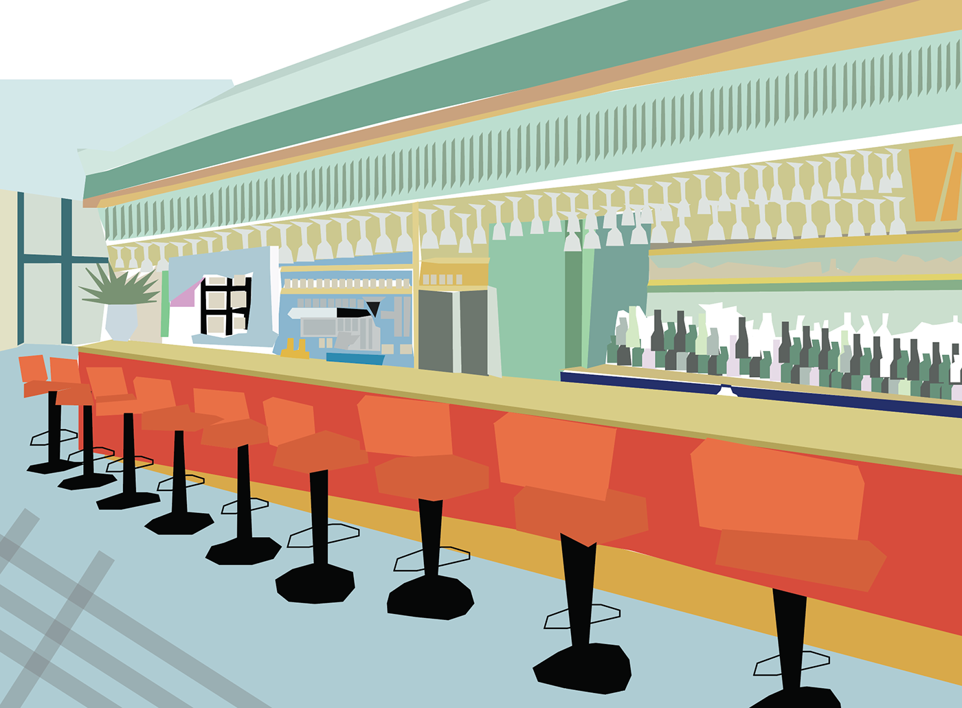 design Graphic Designer ILLUSTRATION  restaurant бар colour