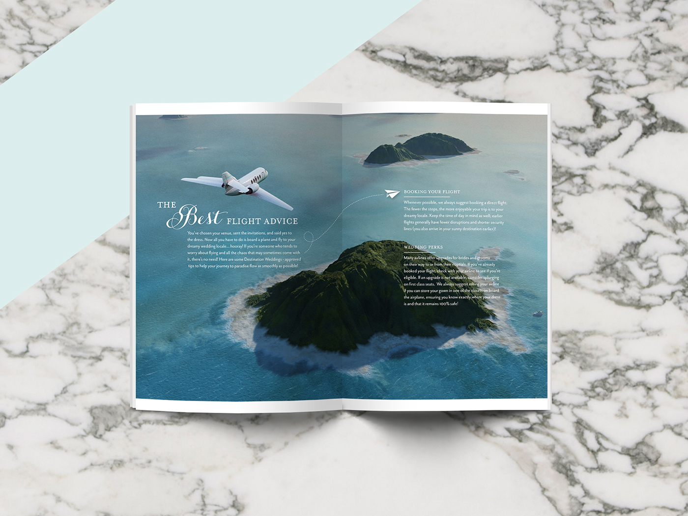Layout print design type magazine destination wedding Travel