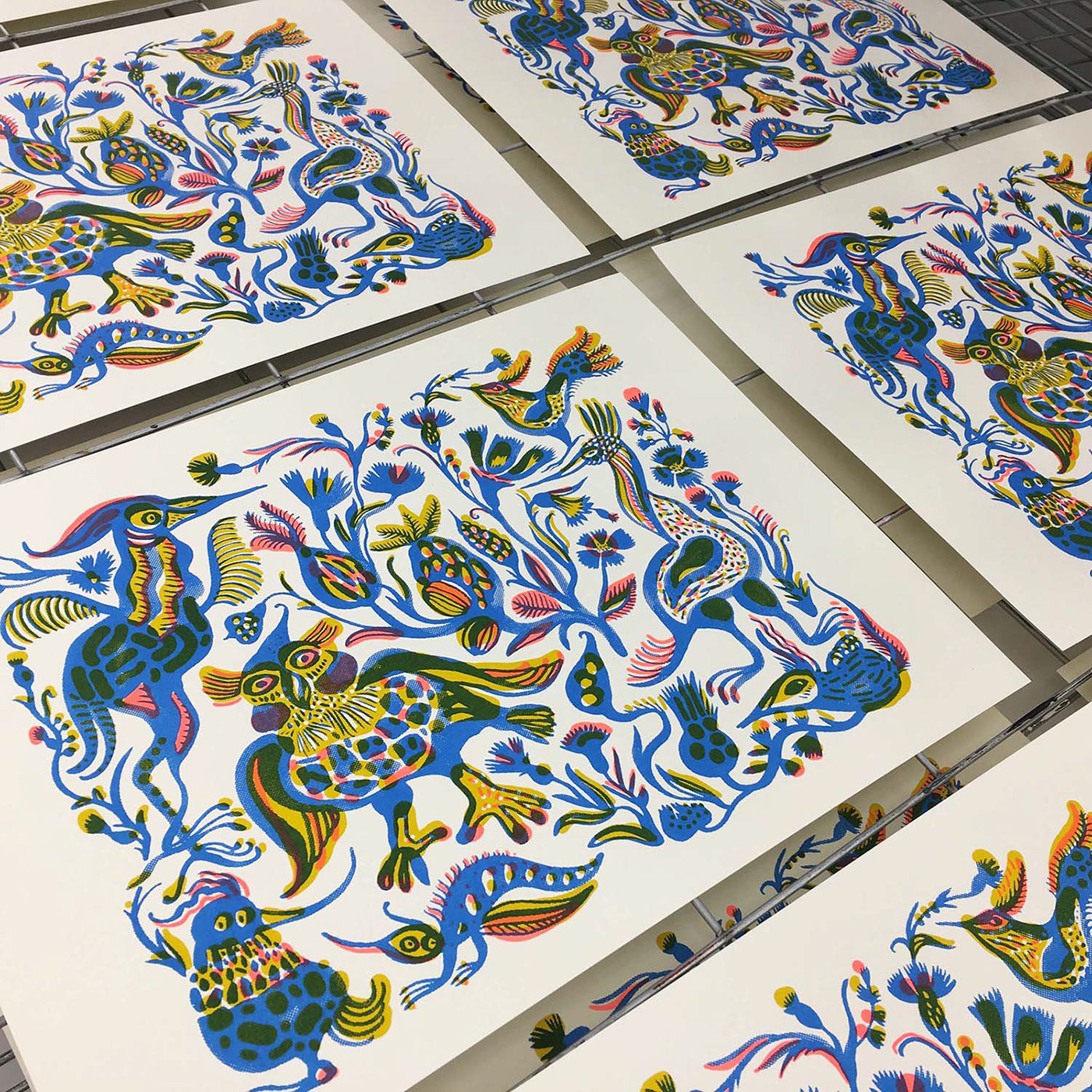 bird Bird Illustration Drawing  drawings Flowers owl pattern design  print printmaking silkscreen