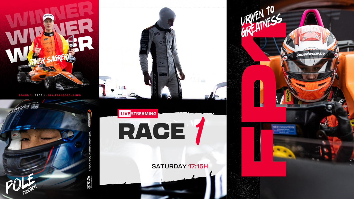 Motorsport Racing branding  identity Graphic Designer Logo Design content creation