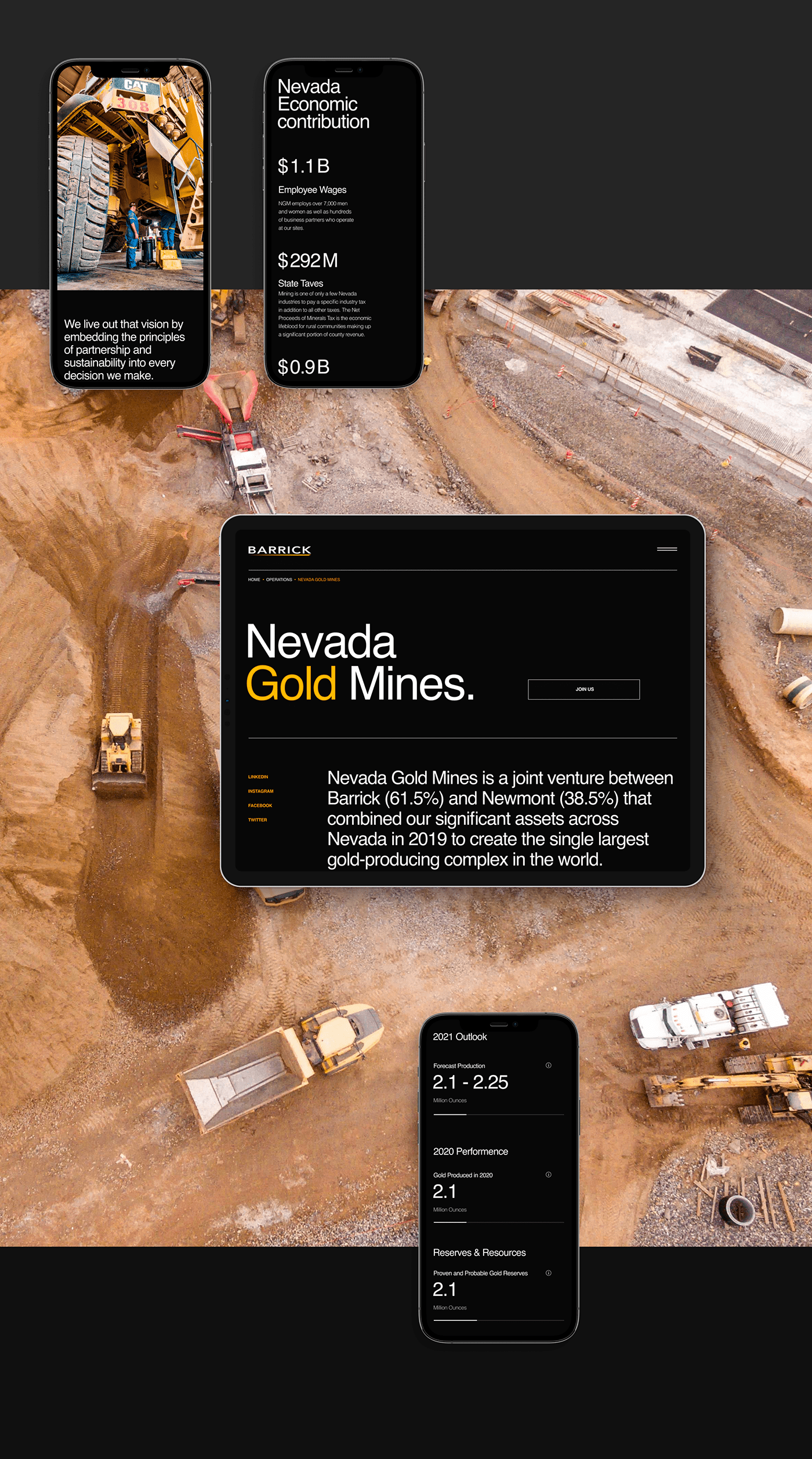 company desktop gold gold mining interaction mobile ux/ui Web corporate