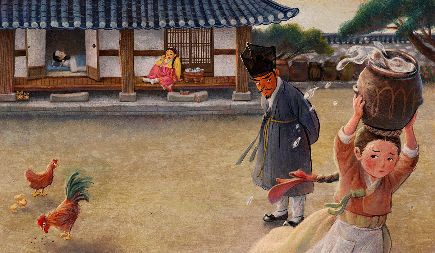 asian book illustration childrens book cinderella fairytale folktale hanbok joseon Korea korean Picture book