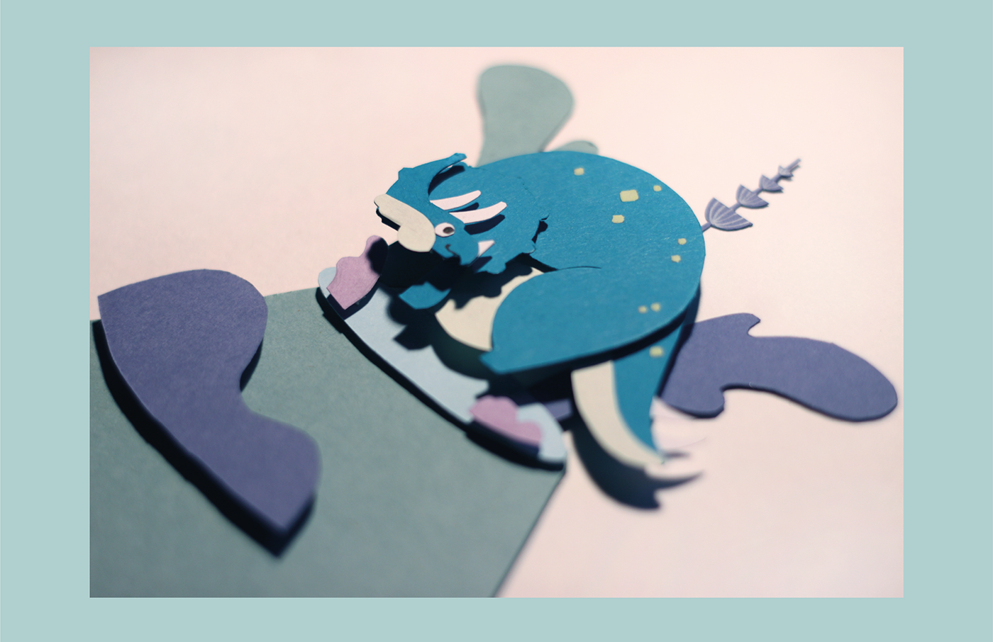 Dinosaur ILLUSTRATION  toy Dino paper craft flat layers paper craft Diorama