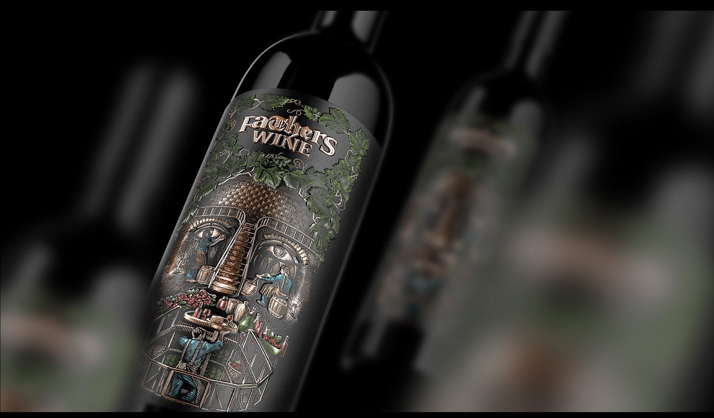 ILLUSTRATION  wine branding  engraving graphic design  Packaging winelabel