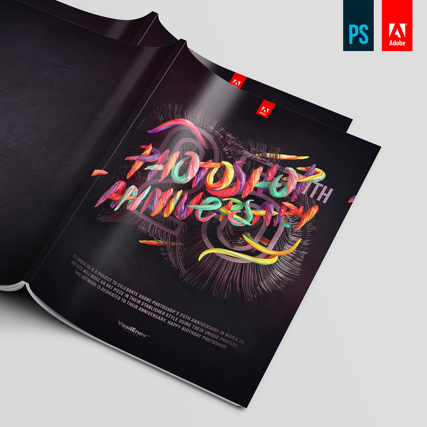 visual colorful c4d inspiration poster art abstract type Ps25Under25 25under25 colors photoshop Birthday anniversary inspire