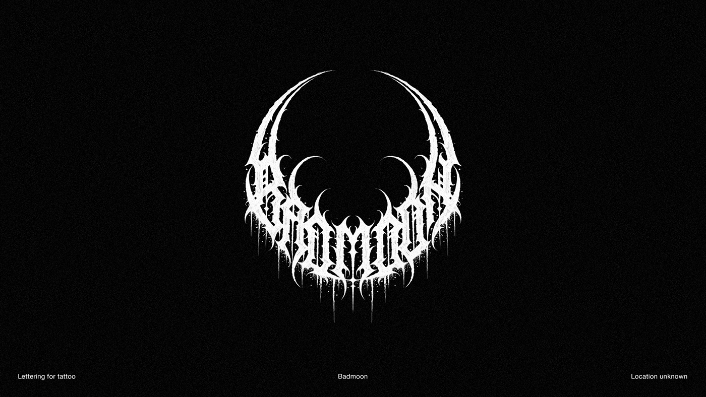 Calligraphy   dark gothic lettering logo Logo Design logofolio logos Logotype metal logo